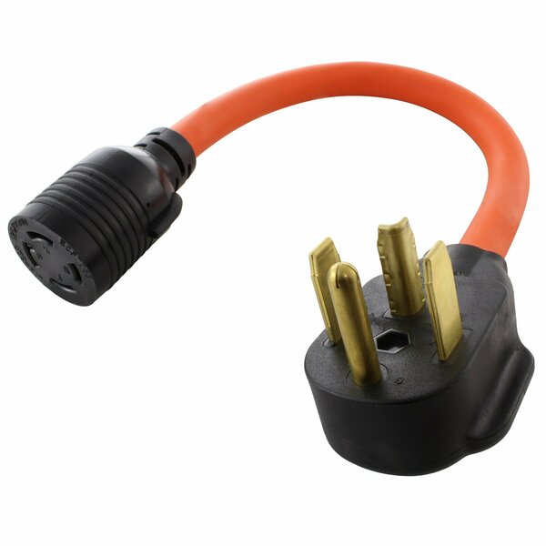 Ac Works 1.5FT NEMA 14-30P 30A 4-Prong Dryer Plug to L14-30R 4-Prong 30A Generator Locking Female S1430L1430-018